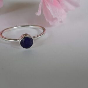 Sapphire ring, size 7.5 (Canadian/US size), opaque, handmade, set in 92.5 sterling silver *