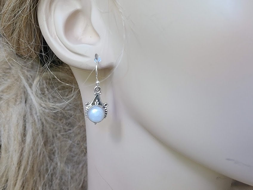 Freshwater pearl earrings, handmade, 92.5 sterling silver