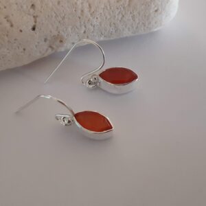 Carnelian Earrings: Marquise Shaped Gemstones in 92.5 Sterling Silver – Exquisite and Unique Jewelry