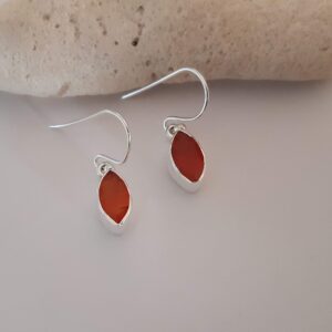 Carnelian Earrings: Marquise Shaped Gemstones in 92.5 Sterling Silver – Exquisite and Unique Jewelry
