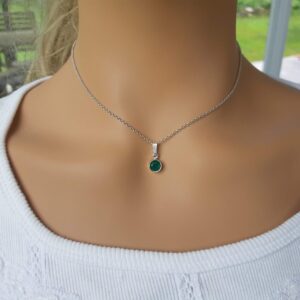 Stunning Green Onyx Pendant Set in 92.5 Sterling Silver – Shop Now for a Faceted and Gorgeous Piece!